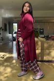 Sonn Funnel Neck Coat Burgundy
